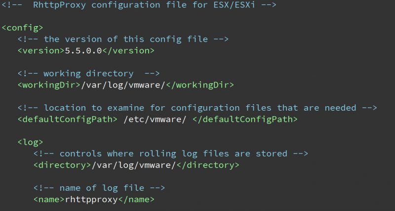 esxi rhttpproxy Config Xml